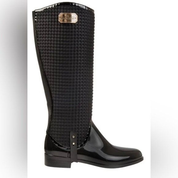 Lemon women’sJelly Black “PICKY” 2-in-1 Knee High Ankle Rain Boots Size 40 (9.5) - Picture 1 of 13